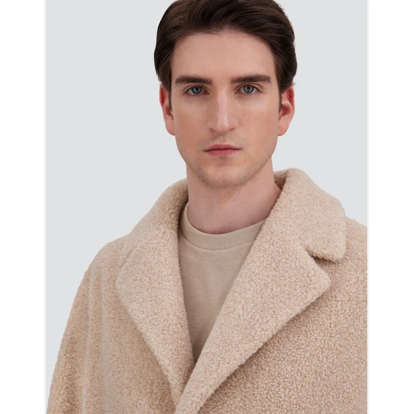 Herno Chantilly Coat in Melange Teddy | Men's Coats | Luxury Shoes 