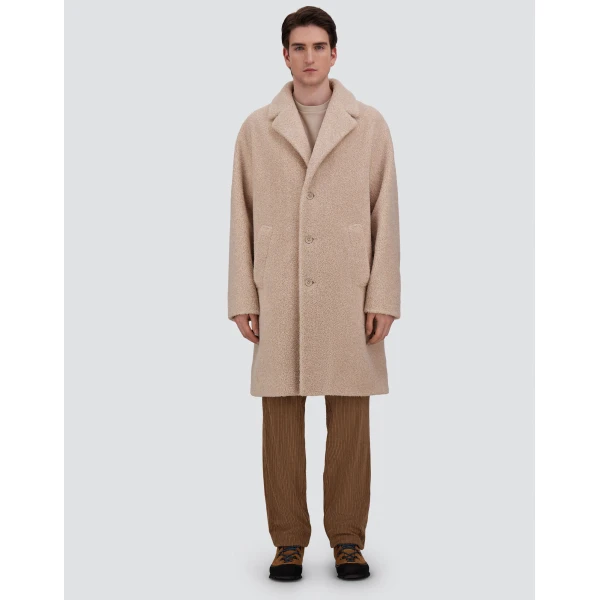 Herno Chantilly Coat in Melange Teddy | Men's Coats | Luxury Shoes 