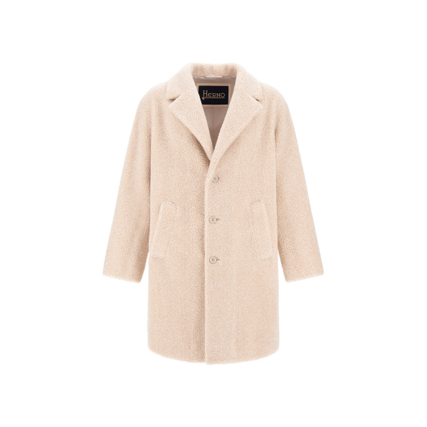 Herno Chantilly Coat in Melange Teddy | Men's Coats | Luxury Shoes 