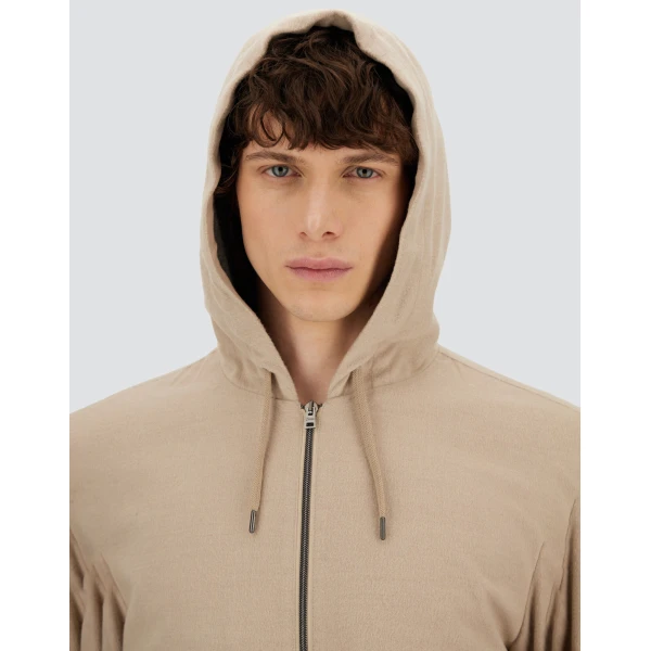 Herno Chantilly Resort Hooded Jacket in Wool-Blend Melange Flannel | Men's Jackets | Luxury Shoes 