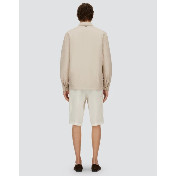Herno Chantilly Resort Overshirt in Lightweight Matt Nylon and Suede-Effect Microfibre | Men's Jackets | Luxury Shoes 