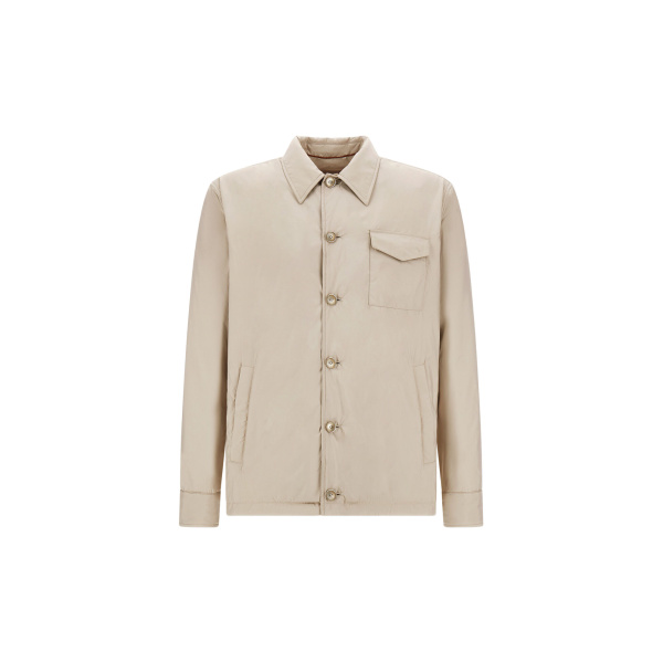 Herno Chantilly Resort Overshirt in Lightweight Matt Nylon and Suede-Effect Microfibre | Men's Jackets | Luxury Shoes 
