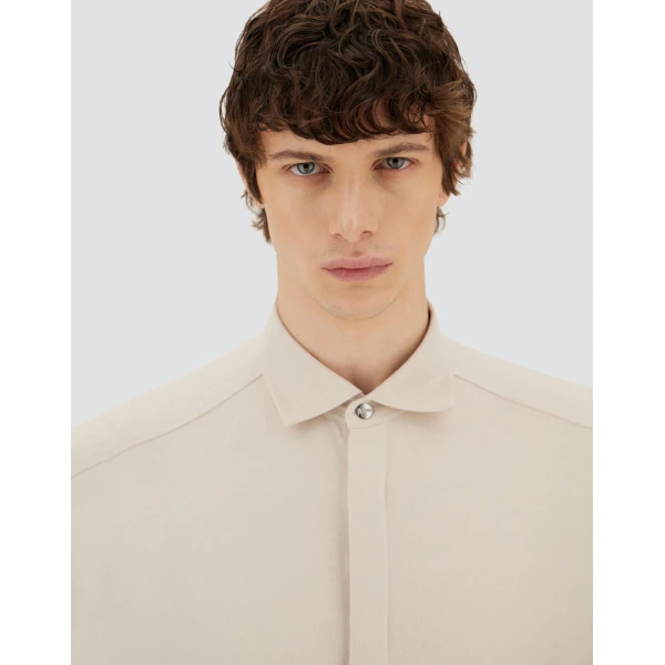 Herno Chantilly Resort Shirt in Cashmere and Silk | Men's Shirts | Luxury Shoes 