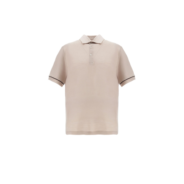 Herno Chantilly Resort Short-Sleeve Polo Shirt in Wool Jersey with a Shiny Finish | Men's T-Shirts and Polos | Luxury Shoes 