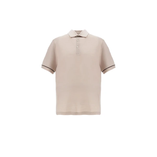 Herno Chantilly Resort Short-Sleeve Polo Shirt in Wool Jersey with a Shiny Finish | Men's T-Shirts and Polos | Luxury Shoes 