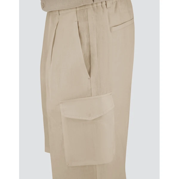 Herno Chantilly Resort Shorts in Fade-Effect Linen | Men's Trousers | Luxury Shoes 