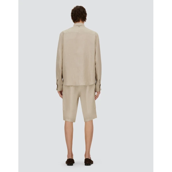 Herno Chantilly Resort Shorts in Fade-Effect Linen | Men's Trousers | Luxury Shoes 