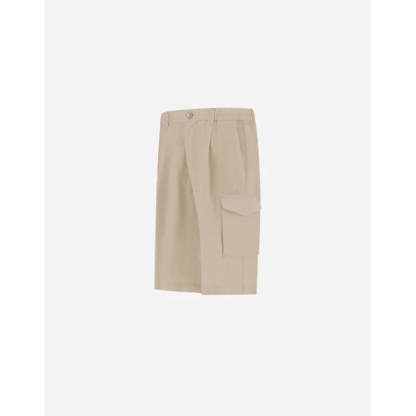 Herno Chantilly Resort Shorts in Fade-Effect Linen | Men's Trousers | Luxury Shoes 