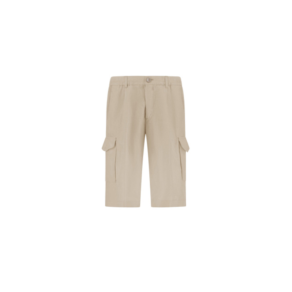 Herno Chantilly Resort Shorts in Fade-Effect Linen | Men's Trousers | Luxury Shoes 