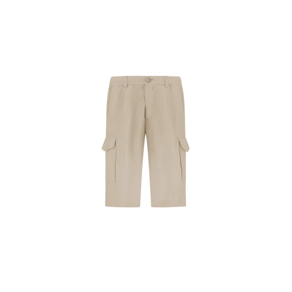 Herno Chantilly Resort Shorts in Fade-Effect Linen | Men's Trousers | Luxury Shoes 