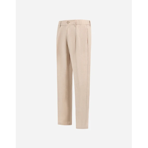 Herno Chantilly Resort Trousers in Fade-Effect Linen with Tropical Print | Men's Trousers | Luxury Shoes 