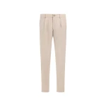 Herno Chantilly Resort Trousers in Fade-Effect Linen with Tropical Print | Men's Trousers | Luxury Shoes 