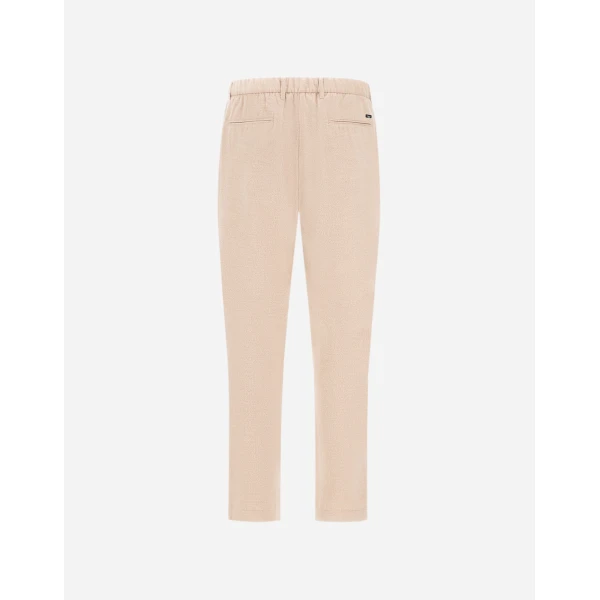 Herno Chantilly Resort Trousers in Wool-Blend Melange Flannel | Men's Trousers | Luxury Shoes 