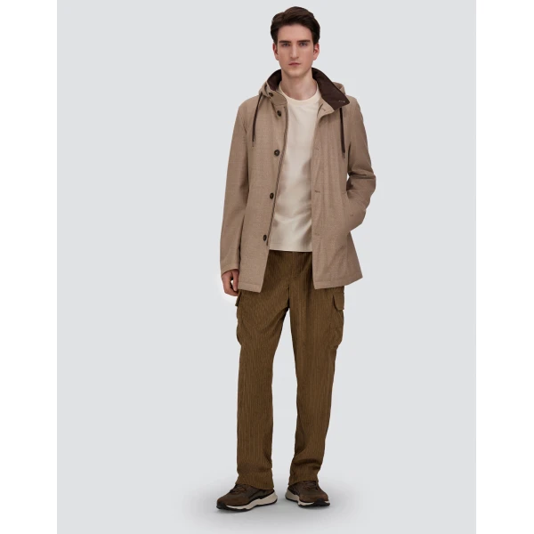 Herno Chantilly Short Parka in Wool, Silk and Suede Effect | Men's Coats | Luxury Shoes 