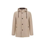 Herno Chantilly Short Parka in Wool, Silk and Suede Effect | Men's Coats | Luxury Shoes 
