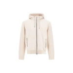 Herno Chantilly and Light Blue Resort Jacket in Stocking-Stitch Pure Wool, Lightweight Nylon and Suede-Effect Microfibre | Men's Jackets | Luxury Shoes 