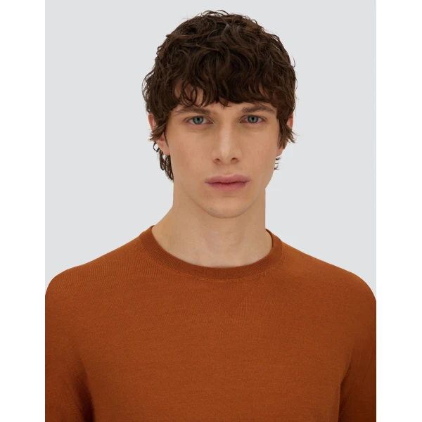 Herno Copper Resort Sweater in Wool and Silk | Men's Knitwear | Luxury Shoes 