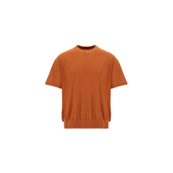 Herno Copper Resort T-Shirt in Wool and Silk Knit | Men's T-Shirts and Polos | Luxury Shoes 