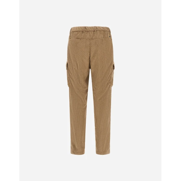 Herno Corduroy Cargo Trousers in Light Military | Men's Trousers | Luxury Shoes 