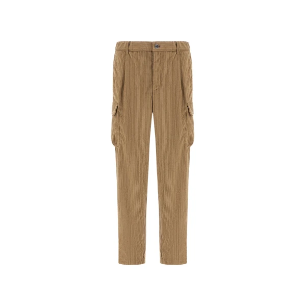 Herno Corduroy Cargo Trousers in Light Military | Men's Trousers | Luxury Shoes 