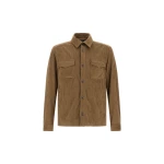 Herno Corduroy Shacket in Light Military | Men's Jackets | Luxury Shoes 