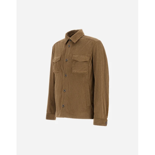 Herno Corduroy Shacket in Light Military | Men's Jackets | Luxury Shoes 