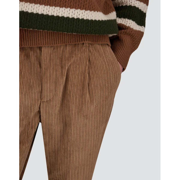 Herno Corduroy Trousers in Camel | Men's Trousers | Luxury Shoes 