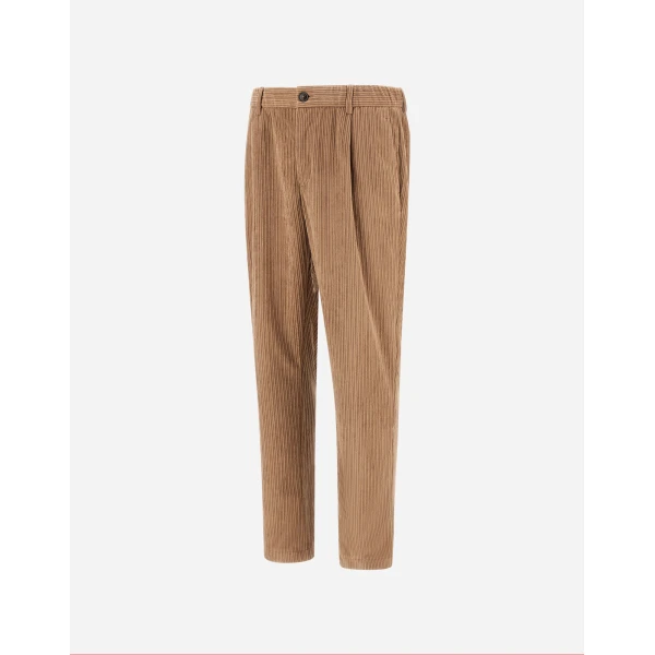 Herno Corduroy Trousers in Camel | Men's Trousers | Luxury Shoes 