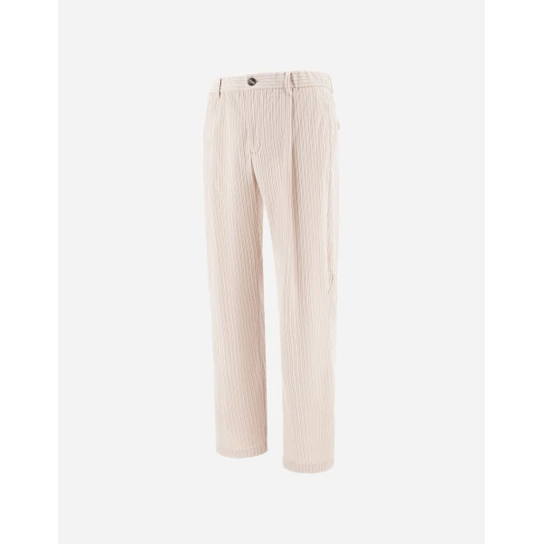 Herno Corduroy Trousers in Ivory | Men's Trousers | Luxury Shoes 