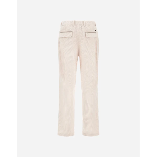 Herno Corduroy Trousers in Ivory | Men's Trousers | Luxury Shoes 