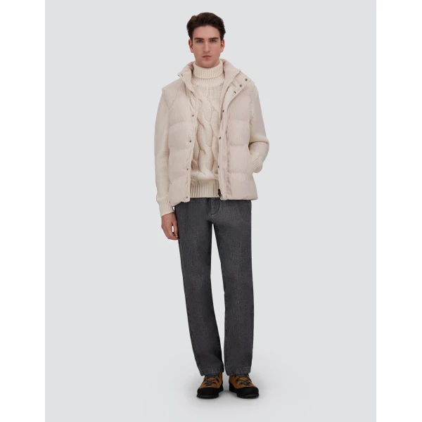 Herno Corduroy Vest in Ivory | Men's Jackets | Luxury Shoes 