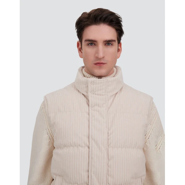 Herno Corduroy Vest in Ivory | Men's Jackets | Luxury Shoes 