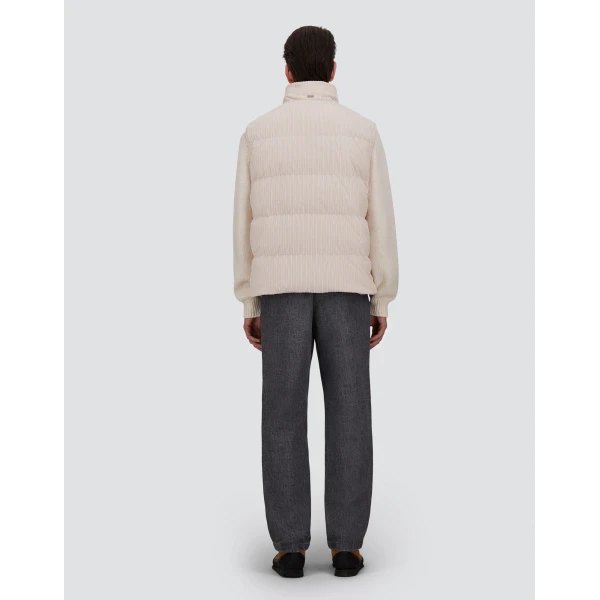 Herno Corduroy Vest in Ivory | Men's Jackets | Luxury Shoes 