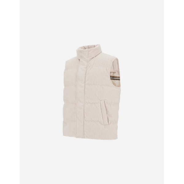 Herno Corduroy Vest in Ivory | Men's Jackets | Luxury Shoes 