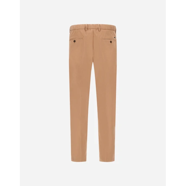 Herno Cotton and Cashmere Canvas Trousers in Camel | Men's Trousers | Luxury Shoes 