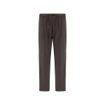 Herno Cotton and Cashmere Canvas Trousers in Dark Taupe | Men's Trousers | Luxury Shoes 