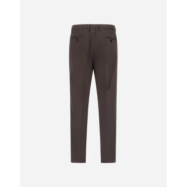 Herno Cotton and Cashmere Canvas Trousers in Dark Taupe | Men's Trousers | Luxury Shoes 
