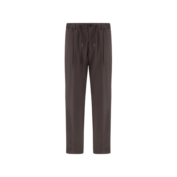 Herno Cotton and Cashmere Canvas Trousers in Dark Taupe | Men's Trousers | Luxury Shoes 