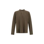 Herno Cotton and Cashmere Double Piqué Polo Shirt in Light Military | Men's T-Shirts and Polos | Luxury Shoes 
