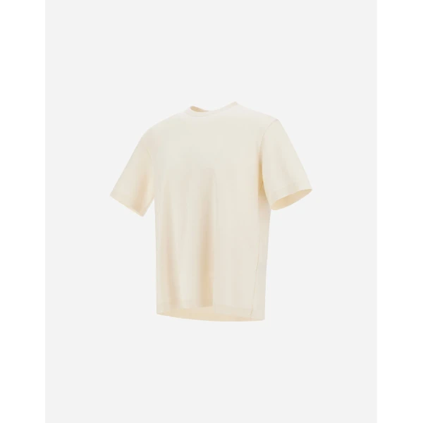 Herno Cotton and Cashmere Double Piqué T-Shirt in White | Men's T-Shirts and Polos | Luxury Shoes 