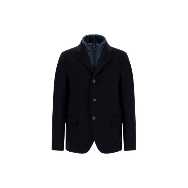 Herno Dark Blue Blazer in Pure Cashmere and Nylon Ultralight | Men's Jackets | Luxury Shoes 