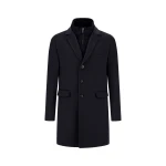 Herno Dark Blue Coat in Pure Cashmere and Nylon Ultralight | Men's Coats | Luxury Shoes 