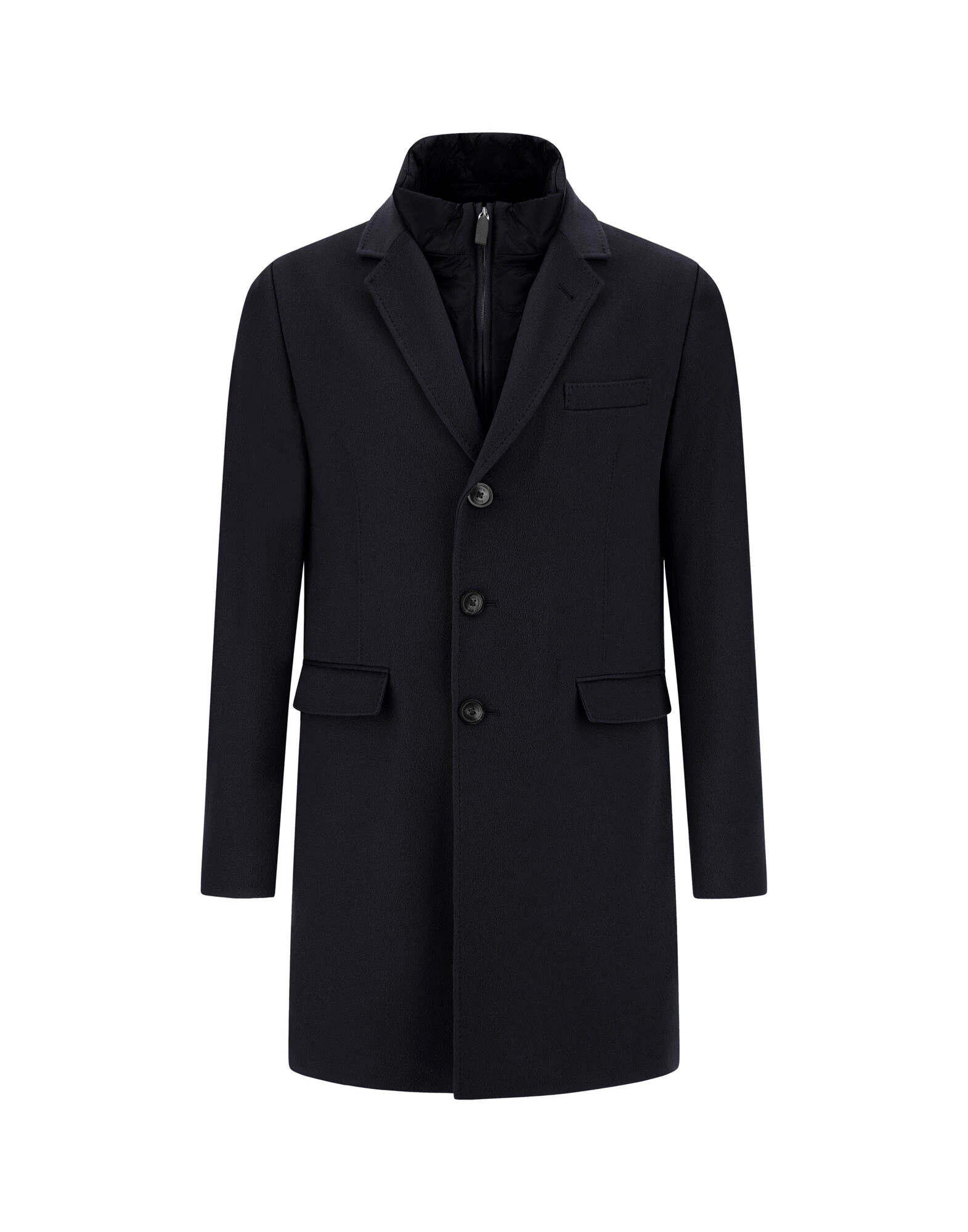 Herno Dark Blue Coat in Pure Cashmere and Nylon Ultralight Herno Dark Blue Coat in Pure Cashmere and Nylon Ultralight | Men's Coats | Luxury Shoes