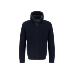 Herno Dark Blue Jacket in Ribbed Merino Wool G.5 and Nylon Chamonix | Men's Jackets | Luxury Shoes 
