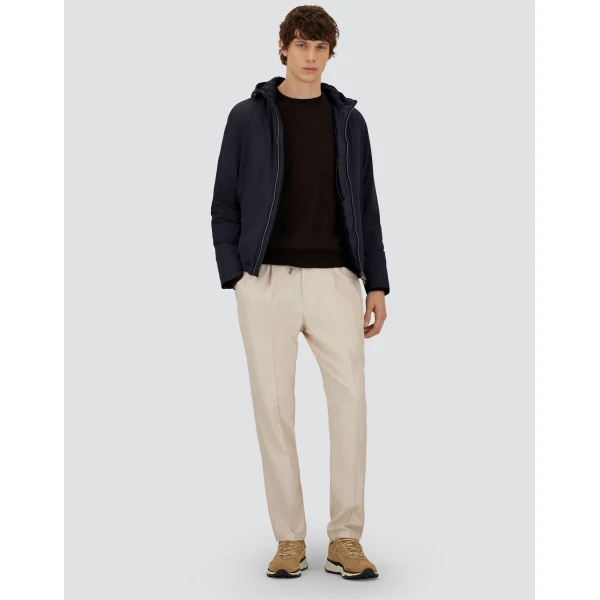 Herno Dark Blue Resort Jacket in 4-Way Stretch Nylon | Men's Jackets | Luxury Shoes 