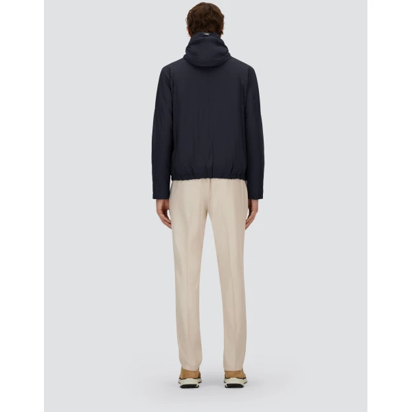 Herno Dark Blue Resort Jacket in 4-Way Stretch Nylon | Men's Jackets | Luxury Shoes 
