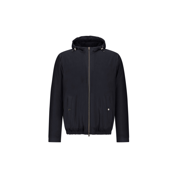 Herno Dark Blue Resort Jacket in 4-Way Stretch Nylon | Men's Jackets | Luxury Shoes 