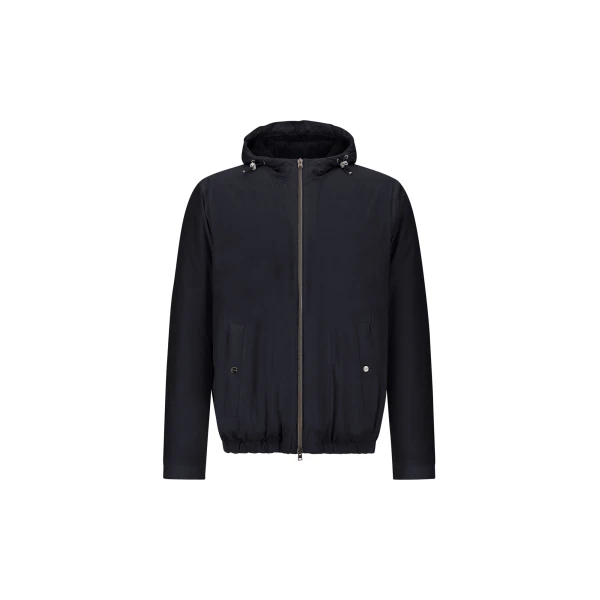 Herno Dark Blue Resort Jacket in 4-Way Stretch Nylon | Men's Jackets | Luxury Shoes 