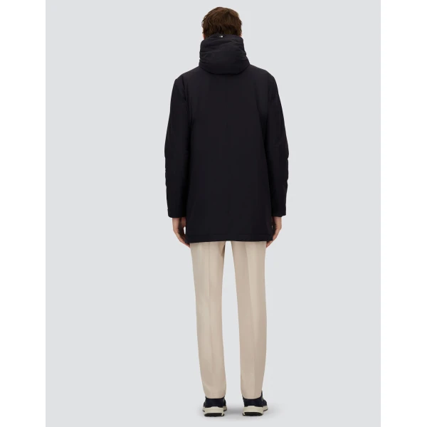 Herno Dark Blue Resort Parka in 4-Way Stretch Nylon | Men's Coats | Luxury Shoes 