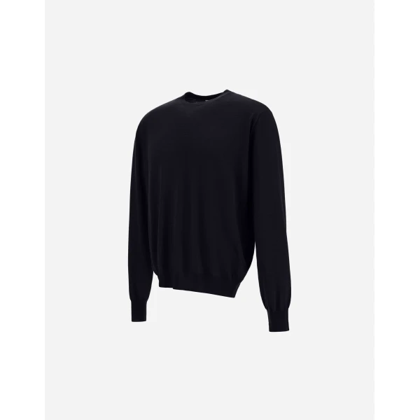 Herno Dark Blue Resort Sweater in Wool and Silk | Men's Knitwear | Luxury Shoes 